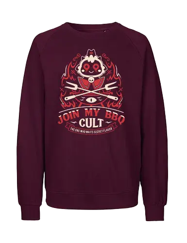 Join My Barbecue Cult - aesthetic, cute, kawaii, cool, funny, chibi, sweet, japan, japanese, game, video game, gaming, geek, nerd, otaku, anime, animal, Lamb, the lamb, lamb - Fairtrade Sweatshirt