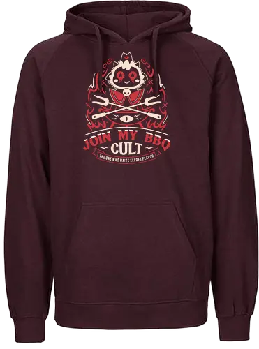 Join My Barbecue Cult - aesthetic, cute, kawaii, cool, funny, chibi, sweet, japan, japanese, game, video game, gaming, geek, nerd, otaku, anime, animal, Lamb, the lamb, lamb - Fairtrade Hoodie