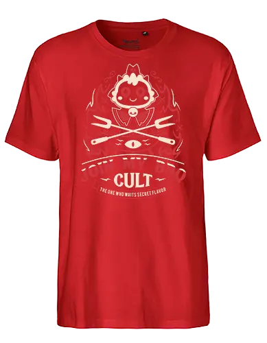 Join My Barbecue Cult - aesthetic, cute, kawaii, cool, funny, chibi, sweet, japan, japanese, game, video game, gaming, geek, nerd, otaku, anime, animal, Lamb, the lamb, lamb - Fairtrade T-Shirt