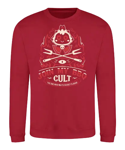 Join My Barbecue Cult - aesthetic, cute, kawaii, cool, funny, chibi, sweet, japan, japanese, game, video game, gaming, geek, nerd, otaku, anime, animal, Lamb, the lamb, lamb - Sweatshirt