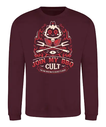 Join My Barbecue Cult - aesthetic, cute, kawaii, cool, funny, chibi, sweet, japan, japanese, game, video game, gaming, geek, nerd, otaku, anime, animal, Lamb, the lamb, lamb - Sweatshirt