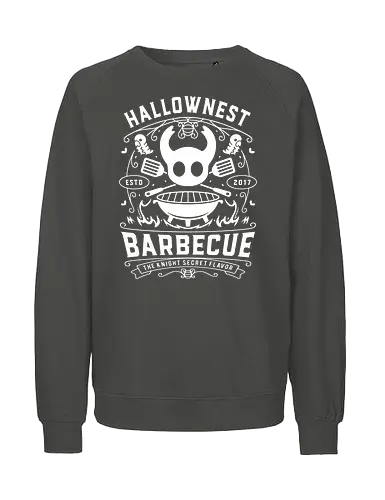 Hallownest Barbecue Emblem - Bug Knight, hallownest, the knight, hollow, knight, hornet, indie game, shade, gamer, gaming, video game, silksong, ramen, pale King, grub - Fairtrade Sweatshirt