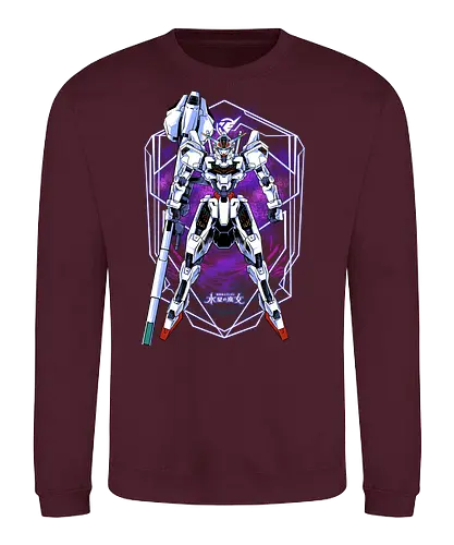 white magician  - anime, manga, gundam, calibarn, battlespace, battlerobot, gundamcardgame, witch, mobilesuit, gunpla - Sweatshirt