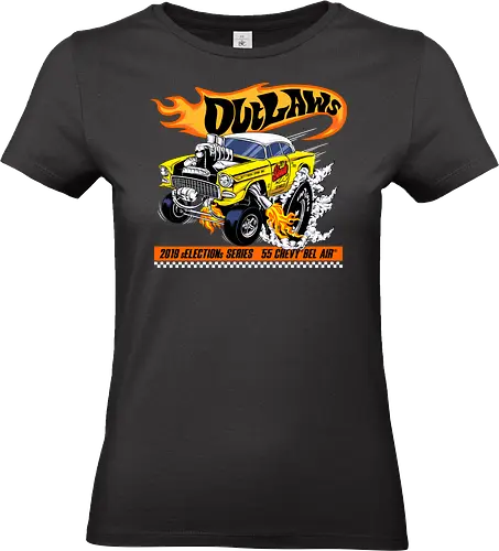 yellow speed  - wheels, vintagecar, carshow, classiccar, musclecar, authentic, otomotive, racing, speed - Standard T-Shirt (Women)