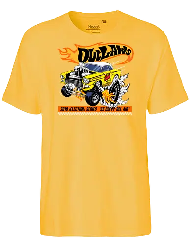 yellow speed  - wheels, vintagecar, carshow, classiccar, musclecar, authentic, otomotive, racing, speed - Fairtrade T-Shirt
