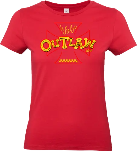 the outlaw - wheels, riding, rideforlive, rideordie, monster, ratfink, authentic, otomotive, racing, speed - Standard T-Shirt (Women)