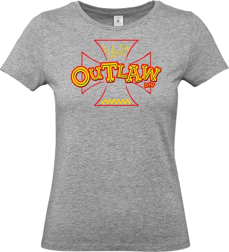 the outlaw - wheels, riding, rideforlive, rideordie, monster, ratfink, authentic, otomotive, racing, speed - Standard T-Shirt (Women)