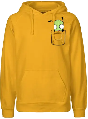 Grüner Roboter Taschenfreund - Cartoon Kunst - grüner Roboter Tasche Art, niedliches Cartoon Pocket Shirt, grüne Kreatur große Augen, Kult Cartoon Design, Pocket Shirt Kreatur, niedliches Roboter Shirt, alternative niedliche Art, 2000er Cartoon Nostalgie, niedliche grüne Kreatur, minimalistische Geek Mode, niedliches Pocket Shirt Design, große Augen Cartoon, alternative Kult Art, niedliches Geek Geschenk, Retro Cartoon Roboter, GIR, Jhonen Vasquez, Nickelodeon, GIR robô, cartoon cult, Invader Zim, geek fashion - Fairtrade Hoodie