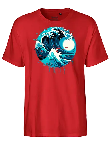 broken wave  - ocean, glitch, videogame, kanagawa, painting, surfing, beach, summer, vintage, classic - Fairtrade T-Shirt