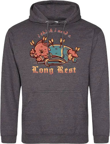 I Think I Need a Long Rest - Pen and Paper, kobold, long rest, dice, d1, dice roll, tabletop, cute, sad kobold, low hp, spell, fantasy, Fantasie, Kreatur, lange Ruhepause - Standard Hoodie
