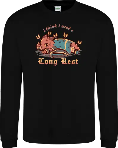 I Think I Need a Long Rest - Pen and Paper, kobold, long rest, dice, d1, dice roll, tabletop, cute, sad kobold, low hp, spell, fantasy, Fantasie, Kreatur, lange Ruhepause - Sweatshirt