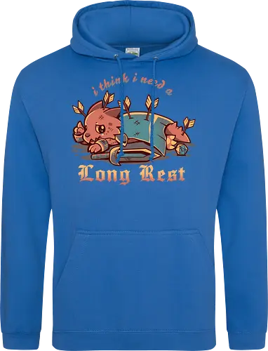 I Think I Need a Long Rest - Pen and Paper, kobold, long rest, dice, d1, dice roll, tabletop, cute, sad kobold, low hp, spell, fantasy, Fantasie, Kreatur, lange Ruhepause - Standard Hoodie