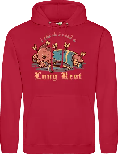 I Think I Need a Long Rest - Pen and Paper, kobold, long rest, dice, d1, dice roll, tabletop, cute, sad kobold, low hp, spell, fantasy, Fantasie, Kreatur, lange Ruhepause - Standard Hoodie