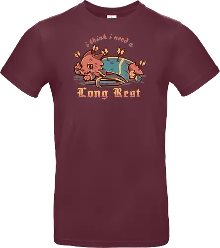 I Think I Need a Long Rest - Pen and Paper, kobold, long rest, dice, d1, dice roll, tabletop, cute, sad kobold, low hp, spell, fantasy, Fantasie, Kreatur, lange Ruhepause - Standard T-Shirt