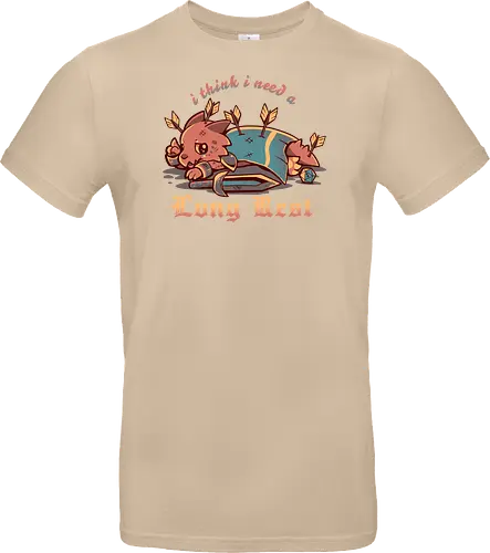 I Think I Need a Long Rest - Pen and Paper, kobold, long rest, dice, d1, dice roll, tabletop, cute, sad kobold, low hp, spell, fantasy, Fantasie, Kreatur, lange Ruhepause - Standard T-Shirt
