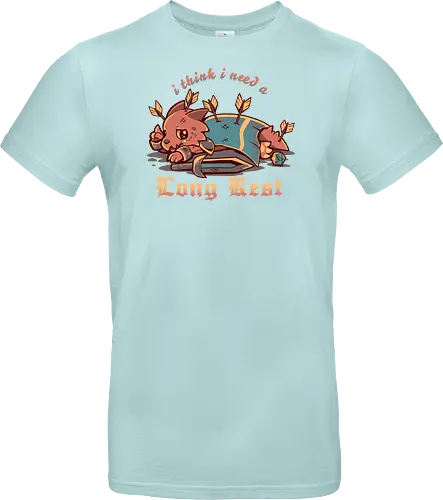 I Think I Need a Long Rest - Pen and Paper, kobold, long rest, dice, d1, dice roll, tabletop, cute, sad kobold, low hp, spell, fantasy, Fantasie, Kreatur, lange Ruhepause - Standard T-Shirt