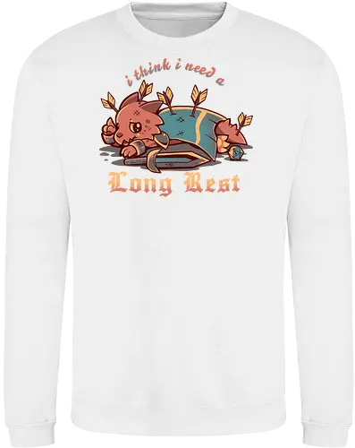 I Think I Need a Long Rest - Pen and Paper, kobold, long rest, dice, d1, dice roll, tabletop, cute, sad kobold, low hp, spell, fantasy, Fantasie, Kreatur, lange Ruhepause - Sweatshirt