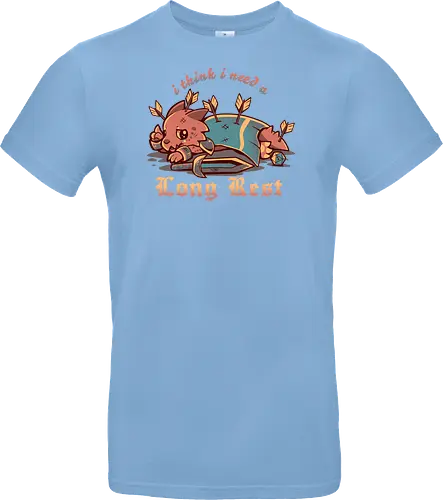 I Think I Need a Long Rest - Pen and Paper, kobold, long rest, dice, d1, dice roll, tabletop, cute, sad kobold, low hp, spell, fantasy, Fantasie, Kreatur, lange Ruhepause - Standard T-Shirt