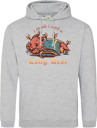 I Think I Need a Long Rest - Pen and Paper, kobold, long rest, dice, d1, dice roll, tabletop, cute, sad kobold, low hp, spell, fantasy, Fantasie, Kreatur, lange Ruhepause - Standard Hoodie