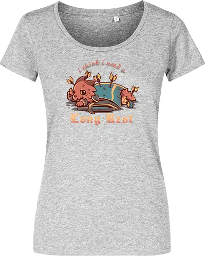 I Think I Need a Long Rest - Pen and Paper, kobold, long rest, dice, d1, dice roll, tabletop, cute, sad kobold, low hp, spell, fantasy, Fantasie, Kreatur, lange Ruhepause - Women T-Shirt