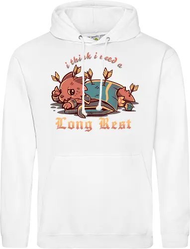 I Think I Need a Long Rest - Pen and Paper, kobold, long rest, dice, d1, dice roll, tabletop, cute, sad kobold, low hp, spell, fantasy, Fantasie, Kreatur, lange Ruhepause - Standard Hoodie