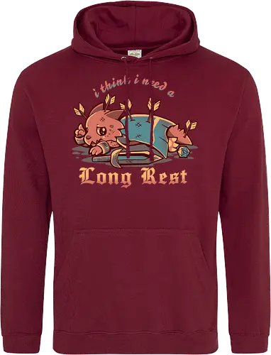 I Think I Need a Long Rest - Pen and Paper, kobold, long rest, dice, d1, dice roll, tabletop, cute, sad kobold, low hp, spell, fantasy, Fantasie, Kreatur, lange Ruhepause - Standard Hoodie