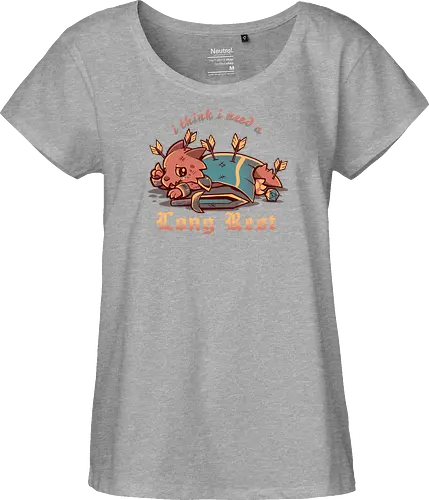I Think I Need a Long Rest - Pen and Paper, kobold, long rest, dice, d1, dice roll, tabletop, cute, sad kobold, low hp, spell, fantasy, Fantasie, Kreatur, lange Ruhepause - Fairtrade Girl Shirt