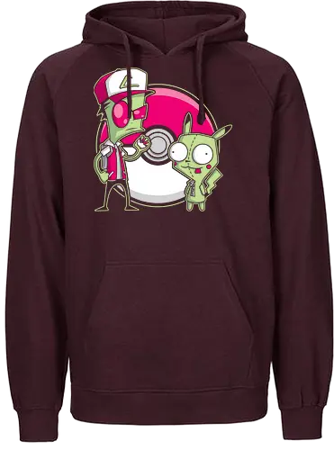 Alien-Trainer & Roboter-Freund - Exklusive Geek - Geek-Kunst, Alien-Maskottchen, süßer Roboter, Kult-Trainer, Animations-Mashup, Popkultur, Nerd-Druck, Cartoon-Crossover, Invasor Zim, Pocket, GIR, Ash Ketchum, Mouse, mashup geek, cultura pop, Nickelodeon, anime crossover, 90er Nostalgie, Geek-Geschenk, Roboter-Kostüm, Alien-Figur, Trainer-Mütze, klassische Kugel, Nerd-Illustration - Fairtrade Hoodie