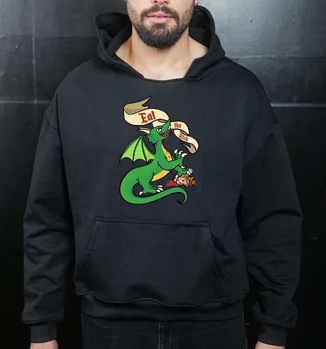 Eat the Rich 2 - Dragon, Drache, Eat the Rich - Cropped Hoodie