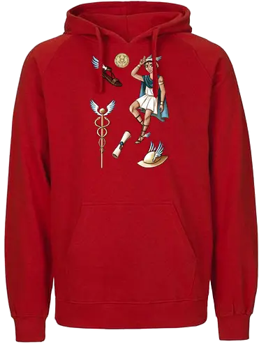 Hermes - hermes, gott, mythologie, caduceus, münze, sandale, flügel - Fairtrade Hoodie