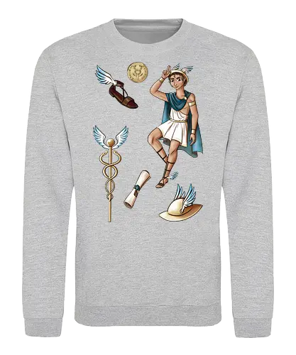 Hermes - hermes, gott, mythologie, caduceus, münze, sandale, flügel - Sweatshirt