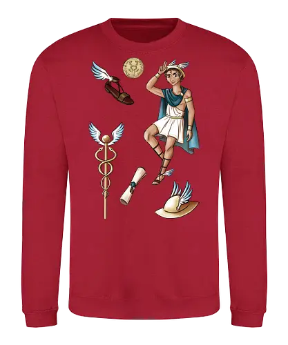 Hermes - hermes, gott, mythologie, caduceus, münze, sandale, flügel - Sweatshirt