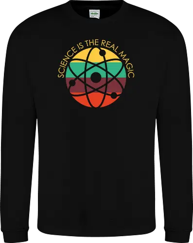 Science is the Real Magic - science, atom, biology, chemistry, element, elements, funny, laboratory, molecule, periodic, periodic table, physics, scientist, vector - Sweatshirt