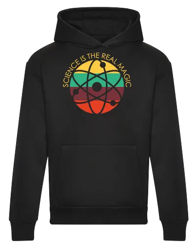 Science is the Real Magic - science, atom, biology, chemistry, element, elements, funny, laboratory, molecule, periodic, periodic table, physics, scientist, vector - Heavyweight Hoodie