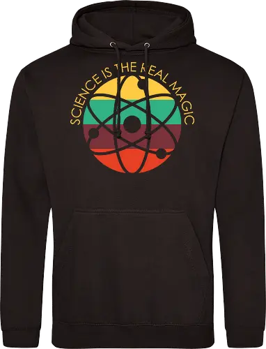 Science is the Real Magic - science, atom, biology, chemistry, element, elements, funny, laboratory, molecule, periodic, periodic table, physics, scientist, vector - Standard Hoodie