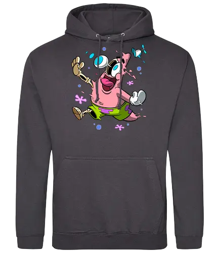 Verrückte rosa Sternenkreatur - Rosa Stern-Cartoon-Kunst, T-Shirt mit chaotischer Kreatur, lustiger Horror-Cartoon, Underground-Cartoon-Druck, verrückter Cartoon-Charakter, Cartoon-Shirt mit hervorquellenden Augen, dunkler Cartoon-Humor, explodierte Cartoon-Kunst, rosa Kreaturenchaos, lustige Geek-Mode, Retro-Underground-Cartoon, absurde Cartoon-Kunst, Pop-Art-T-Shirt mit Humor, Chaos-Cartoon-Shirt, alternative lustige Kunst - Standard Hoodie