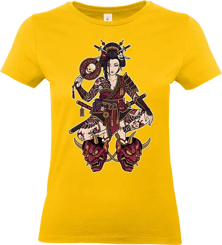 Oni Queen: The Irezumi Geisha Warrior - Japanese geisha shirt, Oni mask graphic tee, Irezumi tattoo apparel, Samurai warrior streetwear, Yakuza aesthetic clothing, Neo traditional tattoo design, Dark Japanese folklore, Edgy alternative fashion, Katana sword girl merch, Demon queen graphic - Standard T-Shirt (Women)