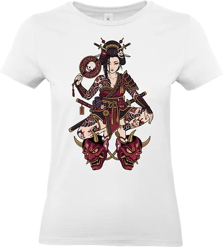 Oni Queen: The Irezumi Geisha Warrior - Japanese geisha shirt, Oni mask graphic tee, Irezumi tattoo apparel, Samurai warrior streetwear, Yakuza aesthetic clothing, Neo traditional tattoo design, Dark Japanese folklore, Edgy alternative fashion, Katana sword girl merch, Demon queen graphic - Standard T-Shirt (Women)