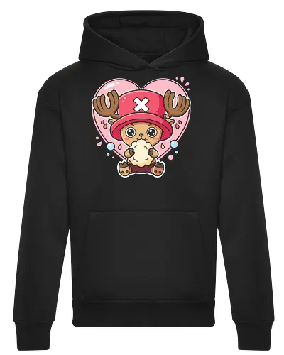 Sweet Shock: Chopper's Cotton Candy Love - Chopper cotton candy shirt, One Piece graphic tee, kawaii anime apparel, Straw Hat pirate merch, pastel otaku streetwear, cute reindeer anime design, funny anime face clothing, pink heart anime shirt, sweet aesthetic manga tee, Tony Tony Chopper merchandise - Heavyweight Hoodie