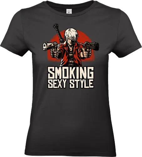 Devil Hunter Western - Video Game, Game, Adventure, Fantasy, Demon, Demons, Demon Hunter, Hack And Slash, Nerd, Geek, Devil, Games, Rpg, Smoking, Sexy, Style, Stylish, Western, Video Games, Classic - Standard T-Shirt (Women)