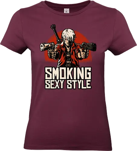 Devil Hunter Western - Video Game, Game, Adventure, Fantasy, Demon, Demons, Demon Hunter, Hack And Slash, Nerd, Geek, Devil, Games, Rpg, Smoking, Sexy, Style, Stylish, Western, Video Games, Classic - Standard T-Shirt (Women)