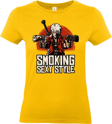 Devil Hunter Western - Video Game, Game, Adventure, Fantasy, Demon, Demons, Demon Hunter, Hack And Slash, Nerd, Geek, Devil, Games, Rpg, Smoking, Sexy, Style, Stylish, Western, Video Games, Classic - Standard T-Shirt (Women)
