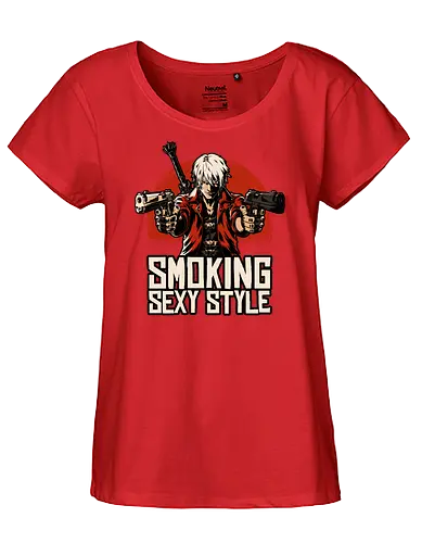 Devil Hunter Western - Video Game, Game, Adventure, Fantasy, Demon, Demons, Demon Hunter, Hack And Slash, Nerd, Geek, Devil, Games, Rpg, Smoking, Sexy, Style, Stylish, Western, Video Games, Classic - Fairtrade Girl Shirt