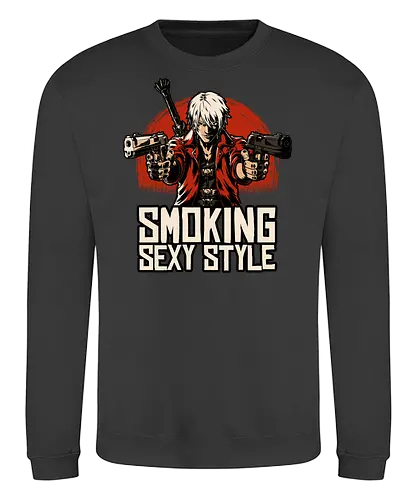 Devil Hunter Western - Video Game, Game, Adventure, Fantasy, Demon, Demons, Demon Hunter, Hack And Slash, Nerd, Geek, Devil, Games, Rpg, Smoking, Sexy, Style, Stylish, Western, Video Games, Classic - Sweatshirt
