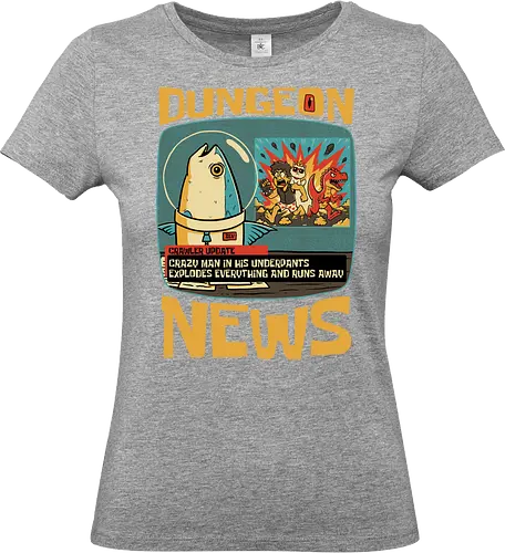 Dungeon Crawler Fish News - Nerd, Geek, Fantasy, Adventure, Rpg, Book, Books, Bookworm, Science Fantasy, Science Fiction, Scifi, Cat, Pet, Donut, Funny, Post-apocalyptic, Apocalypse, Post Apocalyptic, Apocalyptic Cats, Post-apocalypse, Sponge, Newspaper, News, News Anchor, Breaknews, Crawler, Dinosaur, Velociraptor, Fish, Tv Show, Animation, Classic Animation, Vintage Animations, Classic, Animated Series, Animated - Standard T-Shirt (Women)