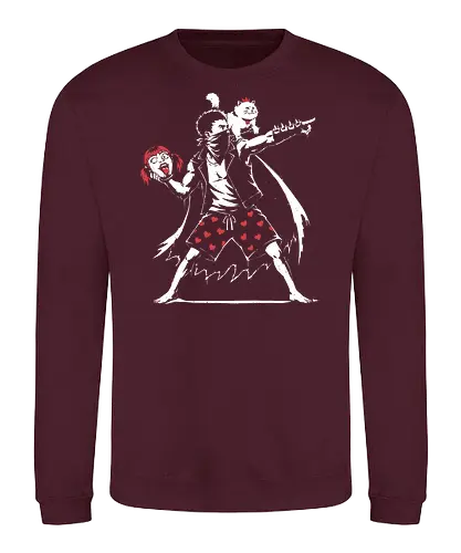 Dungeon Crawler Graffiti - crawler, Graffiti, Street Art, RPG, Donut, nerd, geek, book, books, bookworm, post-apocalypse, role-playing game, tabletop, isekai, fantasy, adventure, Dungeon Crawler, game, video game, games, cat, pet, comic, comic book, fun, funny, comic book, mashup, Science Fantasy, Science Fiction, Scifi - Sweatshirt