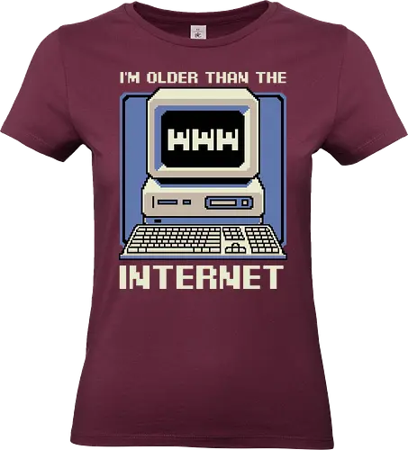 Older Than The Internet  - love, retro, vintage, pixel art, joke, fun, funny, old, cool, computer, pc, internet, memes, meme - Standard T-Shirt (Women)