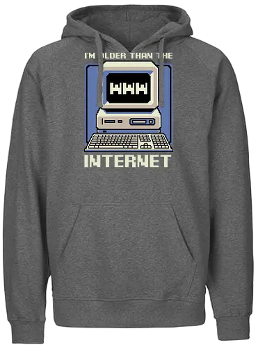 Older Than The Internet  - love, retro, vintage, pixel art, joke, fun, funny, old, cool, computer, pc, internet, memes, meme - Fairtrade Hoodie