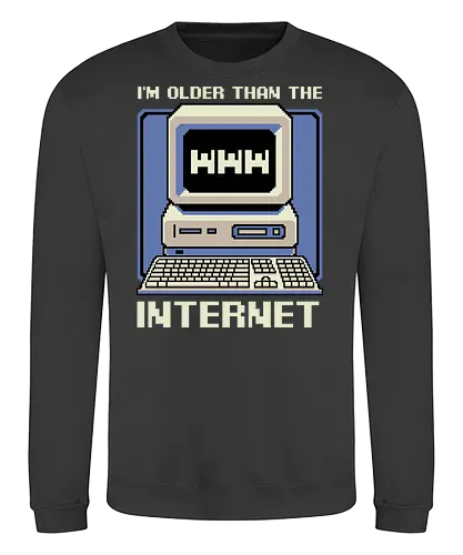 Older Than The Internet  - love, retro, vintage, pixel art, joke, fun, funny, old, cool, computer, pc, internet, memes, meme - Sweatshirt