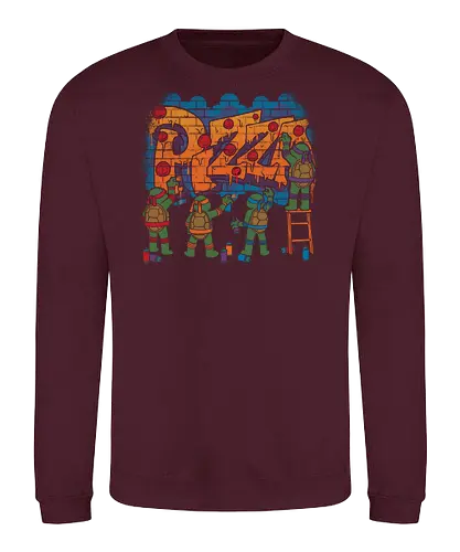 Pizza Turtle Graffiti - Vintage Movie Comic - turtle, ninja, tv show, classic, animation, vintage, comics, movie, retro, martial art, fast food, pizza, graffiti - Sweatshirt